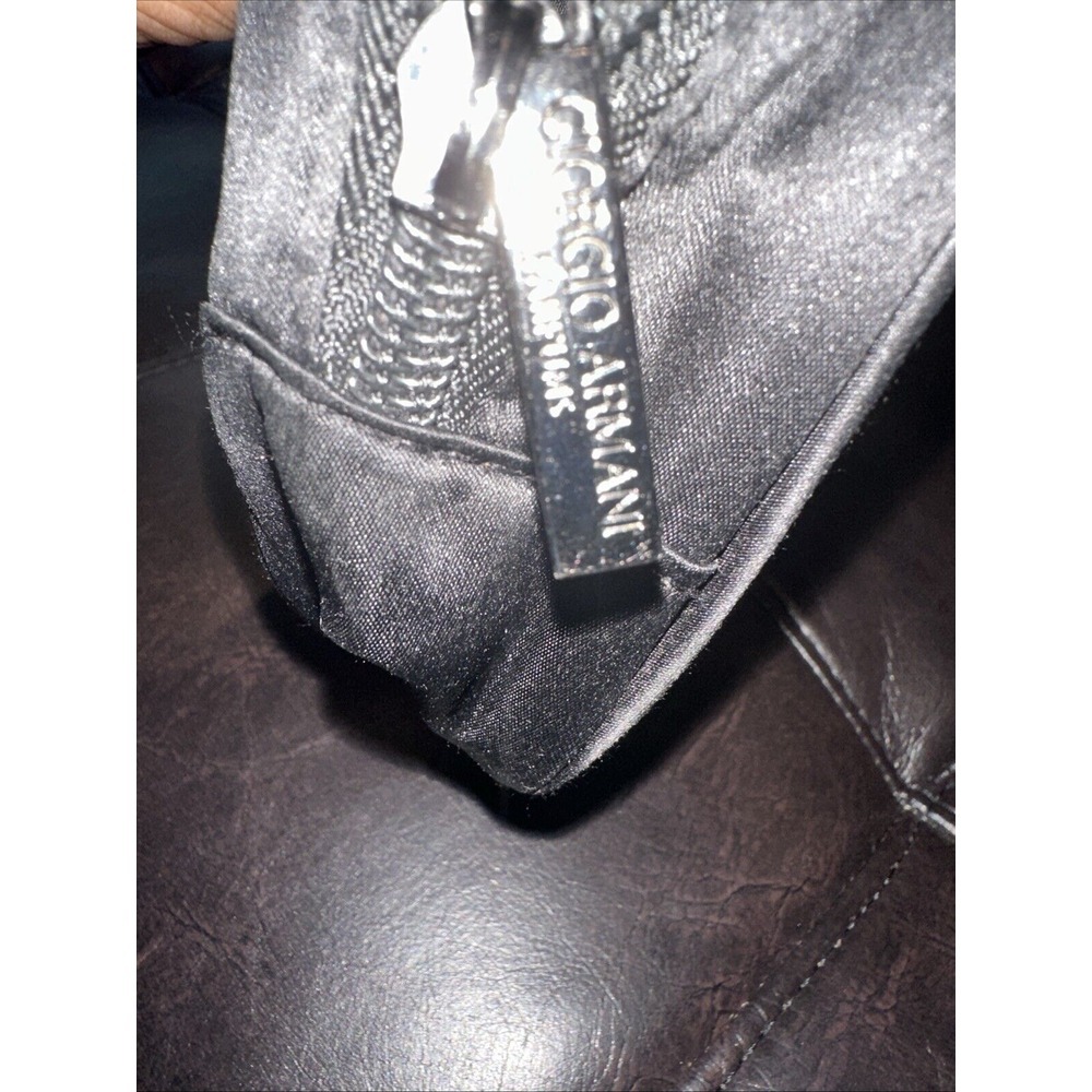 Giorgio Armani Parfums Black Makeup Bag Vanity Case Travel Pouch Cosmetic Clutch - Picture 2 of 6